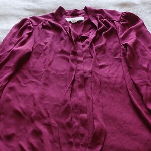 LOFT Pink Long Sleeve Buttoned Blouse